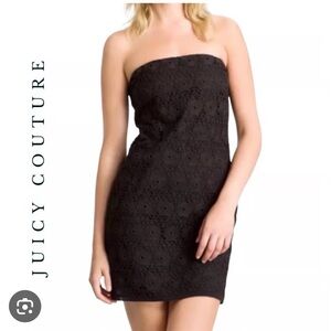 NWT Juicy Couture Black Lace Strapless Tube Dress Sz 4 $298
